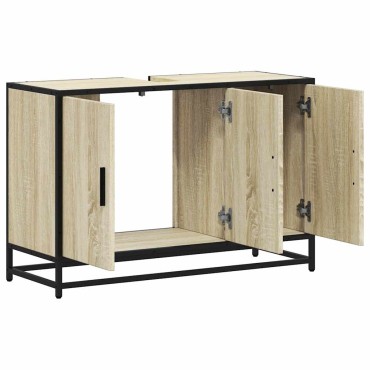 vidaXL Ντουλάπι νιπτήρα μπάνιου Sonoma Oak 90x33x60cm