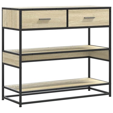 vidaXL Τραπέζι Κονσόλα Sonoma Δρυς 90x35x80cm Επεξεργασμένο Ξύλο 1 τεμ.