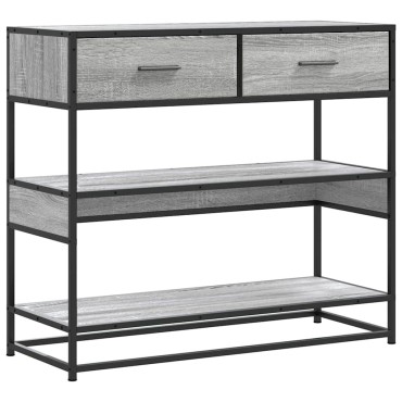 vidaXL Τραπέζι κονσόλας Γκρίζο Σονόμα 90x35x80cm Ξύλινη κατασκευή 1 τεμ.