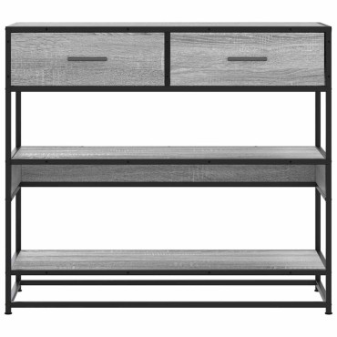 vidaXL Τραπέζι κονσόλας Γκρίζο Σονόμα 90x35x80cm Ξύλινη κατασκευή 1 τεμ.
