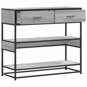 vidaXL Τραπέζι κονσόλας Γκρίζο Σονόμα 90x35x80cm Ξύλινη κατασκευή 1 τεμ.