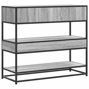 vidaXL Τραπέζι κονσόλας Γκρίζο Σονόμα 90x35x80cm Ξύλινη κατασκευή 1 τεμ.