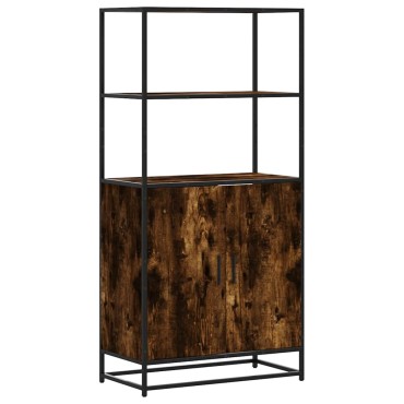vidaXL Highboard Καπνιστή δρυς 68x35x139cm Κατασκευασμένο ξύλο 1 τεμ.