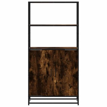 vidaXL Highboard Καπνιστή δρυς 68x35x139cm Κατασκευασμένο ξύλο 1 τεμ.