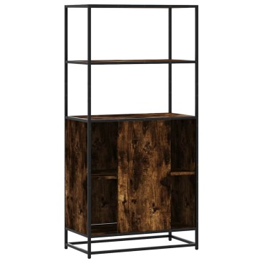 vidaXL Highboard Καπνιστή δρυς 68x35x139cm Κατασκευασμένο ξύλο 1 τεμ.