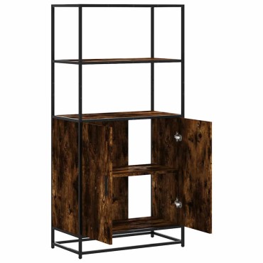 vidaXL Highboard Καπνιστή δρυς 68x35x139cm Κατασκευασμένο ξύλο 1 τεμ.