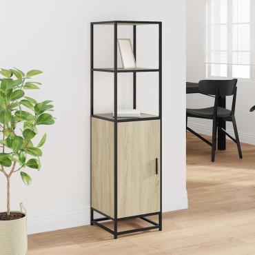 vidaXL Highboard Sonoma Oak Κατασκευασμένο ξύλο και μέταλλο 35,5x35x139 cm 1 τεμ.