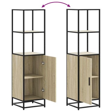 vidaXL Highboard Sonoma Oak Κατασκευασμένο ξύλο και μέταλλο 35,5x35x139 cm 1 τεμ.