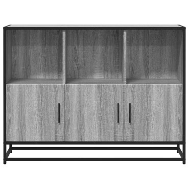 vidaXL Sideboard Γκρι Sonoma 100x35x76cm Ξύλινο μηχανουργικό ξύλο 1 τεμ.