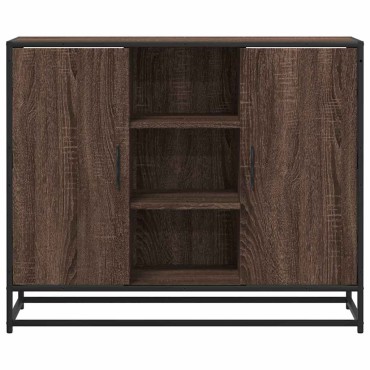 vidaXL Sideboard καφέ δρυς 92x35x76cm Ξύλινο μηχανουργικό ξύλο 1 τεμ.