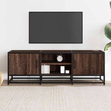 vidaXL Έπιπλο Τηλεόρασης Καφέ Δρυς 120x35x41cm Επεξ. Ξύλο/Μέταλλο