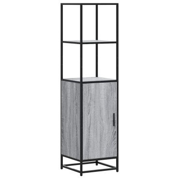 vidaXL Highboard Grey Sonoma Κατασκευασμένο ξύλο και μέταλλο 35,5x35x139 cm 1 τεμ.