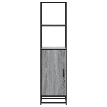 vidaXL Highboard Grey Sonoma Κατασκευασμένο ξύλο και μέταλλο 35,5x35x139 cm 1 τεμ.
