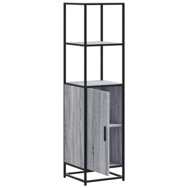 vidaXL Highboard Grey Sonoma Κατασκευασμένο ξύλο και μέταλλο 35,5x35x139 cm 1 τεμ.
