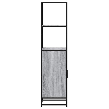 vidaXL Highboard Grey Sonoma Κατασκευασμένο ξύλο και μέταλλο 35,5x35x139 cm 1 τεμ.
