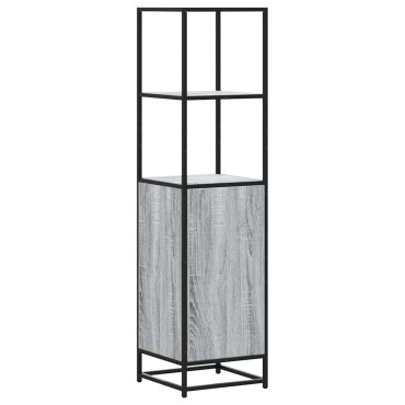 vidaXL Highboard Grey Sonoma Κατασκευασμένο ξύλο και μέταλλο 35,5x35x139 cm 1 τεμ.