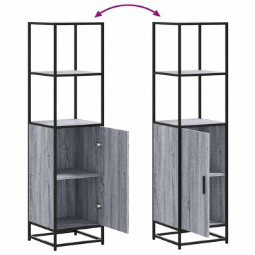 vidaXL Highboard Grey Sonoma Κατασκευασμένο ξύλο και μέταλλο 35,5x35x139 cm 1 τεμ.
