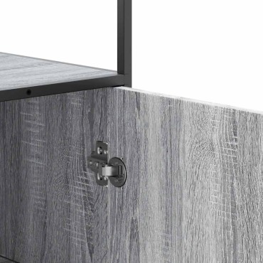 vidaXL Highboard Grey Sonoma Κατασκευασμένο ξύλο και μέταλλο 35,5x35x139 cm 1 τεμ.