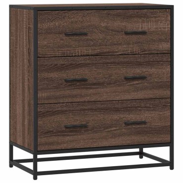 vidaXL Sideboard καφέ δρυς 68x35x76cm Κατασκευασμένο ξύλο και μέταλλο 1 τεμ.