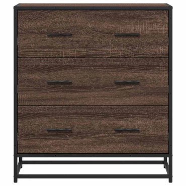 vidaXL Sideboard καφέ δρυς 68x35x76cm Κατασκευασμένο ξύλο και μέταλλο 1 τεμ.