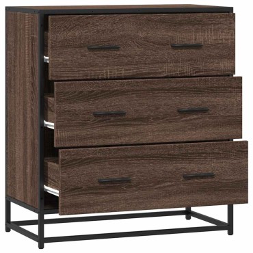 vidaXL Sideboard καφέ δρυς 68x35x76cm Κατασκευασμένο ξύλο και μέταλλο 1 τεμ.