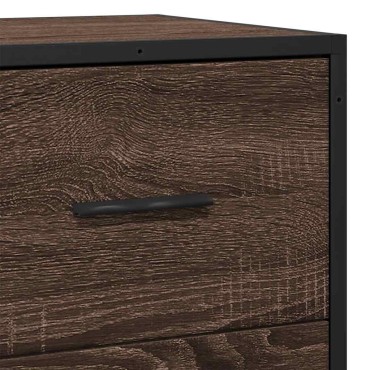 vidaXL Sideboard καφέ δρυς 68x35x76cm Κατασκευασμένο ξύλο και μέταλλο 1 τεμ.