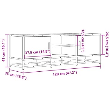 ντουλάπι τηλεόρασης vidaXL Καπνιστή δρυς 120x35x41cm