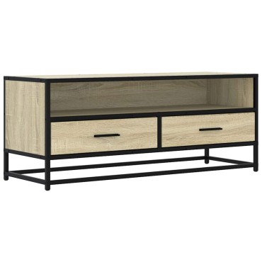 vidaXL Έπιπλο Τηλεόρασης Sonoma Δρυς 100x34,5x40cm Επεξ. Ξύλο/Μέταλλο