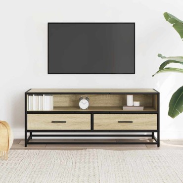 vidaXL Έπιπλο Τηλεόρασης Sonoma Δρυς 100x34,5x40cm Επεξ. Ξύλο/Μέταλλο
