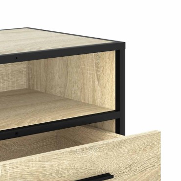 vidaXL Έπιπλο Τηλεόρασης Sonoma Δρυς 100x34,5x40cm Επεξ. Ξύλο/Μέταλλο