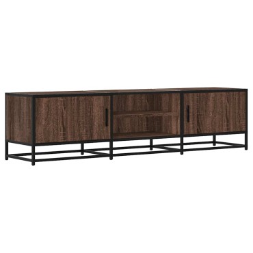 vidaXL Έπιπλο Τηλεόρασης Καφέ Δρυς 160x35x41cm Επεξ. Ξύλο/Μέταλλο