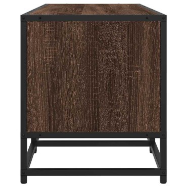 vidaXL Έπιπλο Τηλεόρασης Καφέ Δρυς 160x35x41cm Επεξ. Ξύλο/Μέταλλο