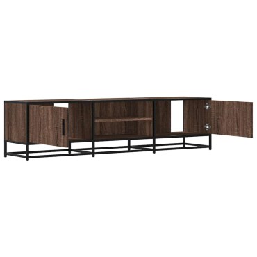 vidaXL Έπιπλο Τηλεόρασης Καφέ Δρυς 160x35x41cm Επεξ. Ξύλο/Μέταλλο