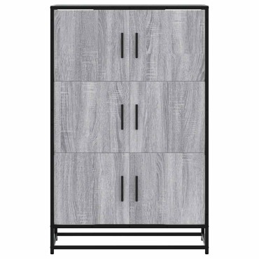 vidaXL Highboard Grey Sonoma Κατασκευασμένο ξύλο και μέταλλο 68x35x106,5cm 1 τεμ.