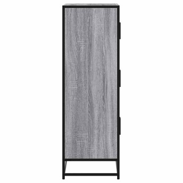 vidaXL Highboard Grey Sonoma Κατασκευασμένο ξύλο και μέταλλο 68x35x106,5cm 1 τεμ.