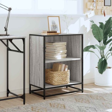 ντουλάπι βιβλίων vidaXL Γκρι Sonoma 60x35x76cm Κατασκευασμένο ξύλο