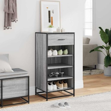 Ράφι παπουτσιών vidaXL Γκρι Sonoma 48x38x97,5cm Κατασκευασμένο ξύλο