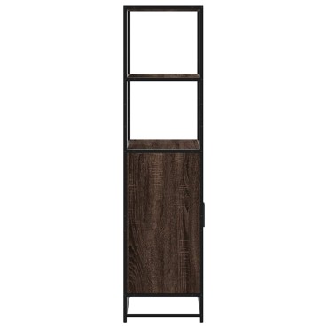 vidaXL Highboard καφέ δρυς Κατασκευασμένο ξύλο και μέταλλο 68x35x139cm 1 τεμ.