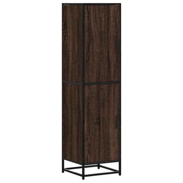 vidaXL Highboard καφέ δρυς Κατασκευασμένο ξύλο και μέταλλο 35,5x35x139 cm 1 τεμ.