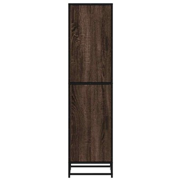 vidaXL Highboard καφέ δρυς Κατασκευασμένο ξύλο και μέταλλο 35,5x35x139 cm 1 τεμ.