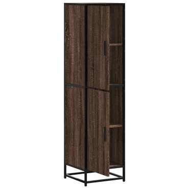 vidaXL Highboard καφέ δρυς Κατασκευασμένο ξύλο και μέταλλο 35,5x35x139 cm 1 τεμ.