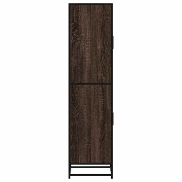 vidaXL Highboard καφέ δρυς Κατασκευασμένο ξύλο και μέταλλο 35,5x35x139 cm 1 τεμ.