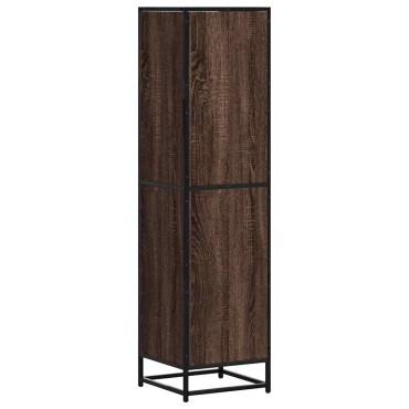 vidaXL Highboard καφέ δρυς Κατασκευασμένο ξύλο και μέταλλο 35,5x35x139 cm 1 τεμ.