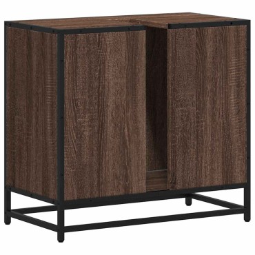 vidaXL ντουλάπι νιπτήρα μπάνιου καφέ δρυς 65x33x60cm