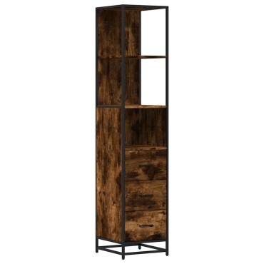 vidaXL Ντουλάπι μπάνιου καπνιστή βελανιδιά 35x37,5x166cm