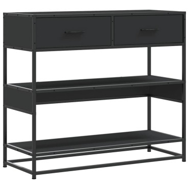 vidaXL Τραπέζι Κονσόλα Μαύρο 90x35x80cm Επεξεργασμένο Ξύλο 1 τεμ.
