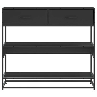 vidaXL Τραπέζι Κονσόλα Μαύρο 90x35x80cm Επεξεργασμένο Ξύλο 1 τεμ.