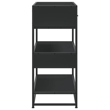 vidaXL Τραπέζι Κονσόλα Μαύρο 90x35x80cm Επεξεργασμένο Ξύλο 1 τεμ.