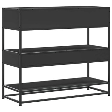 vidaXL Τραπέζι Κονσόλα Μαύρο 90x35x80cm Επεξεργασμένο Ξύλο 1 τεμ.