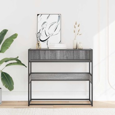 vidaXL Τραπέζι κονσόλας Γκρίζο Σονόμα 90x35x80cm Ξύλινη κατασκευή 1 τεμ.